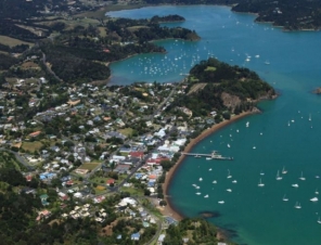 Over flying the historic town of Russell